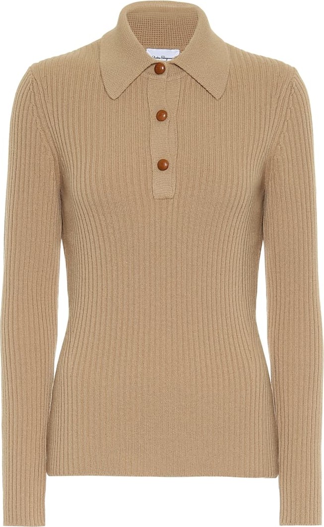Salvatore Ferragamo Wool-blend polo shirt