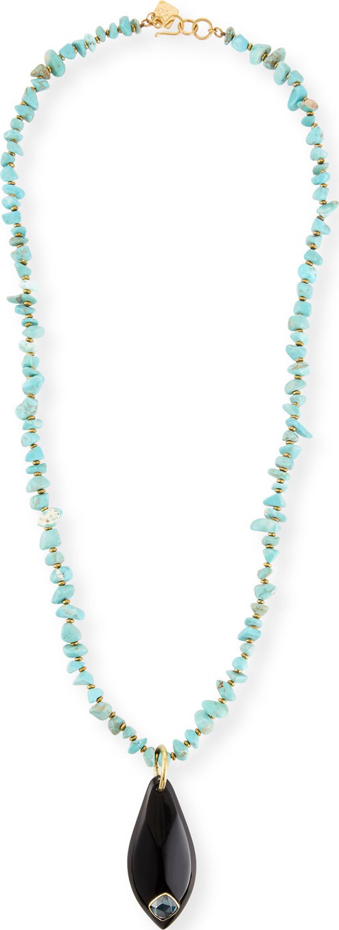 Ashley Pittman Rough-Cut Turquoise Pendant Necklace