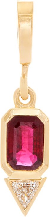 Azlee Ruby & Trillion diamond and 18kt gold charm