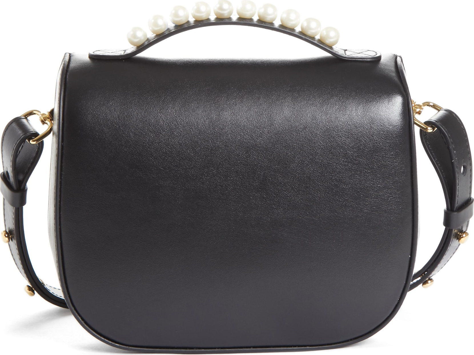 Simone Rocha Leather Box Bag with Imitation Pearl Trim