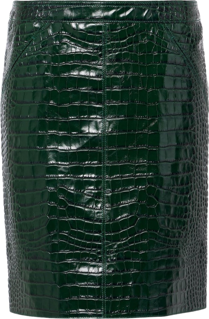 TOM FORD - Croc-effect leather miniskirt