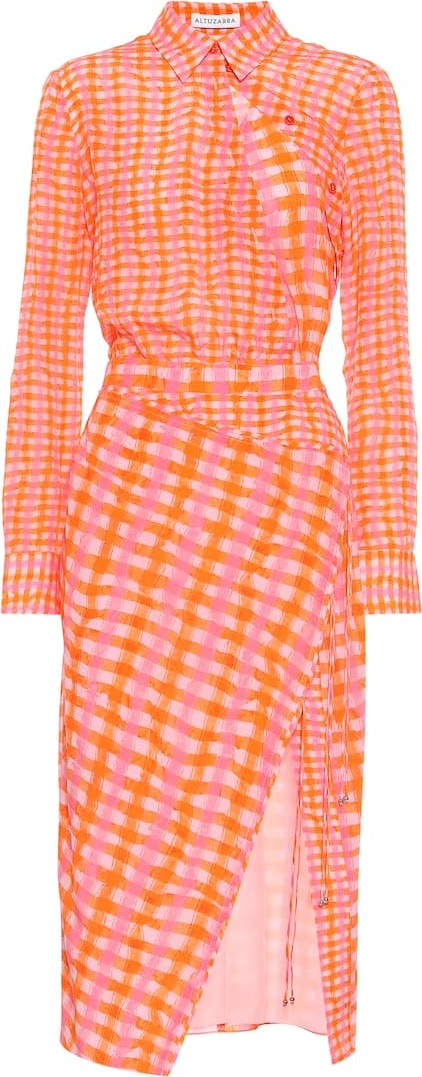Altuzarra Constantina checked silk dress