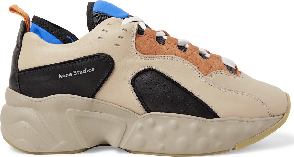 Acne Studios Rockaway Suede-Trimmed Leather Sneakers