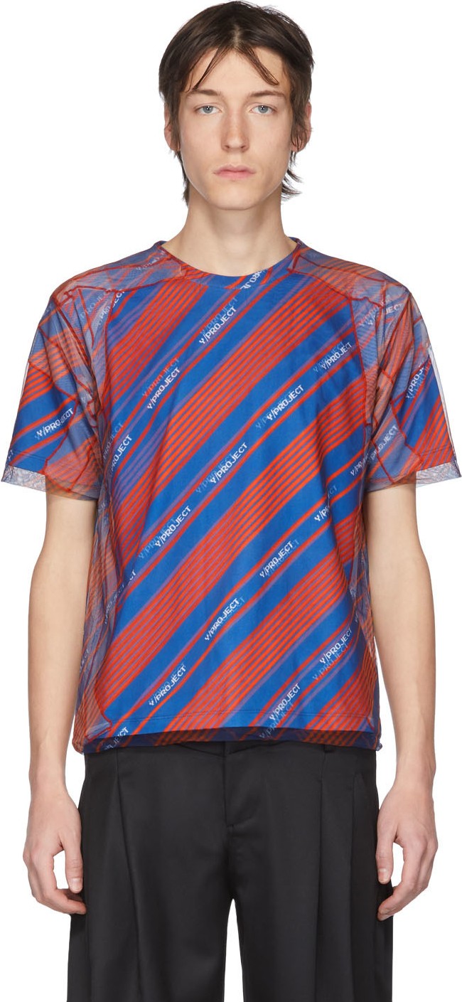 Y/Project Blue & Red Tulle Cover T-Shirt