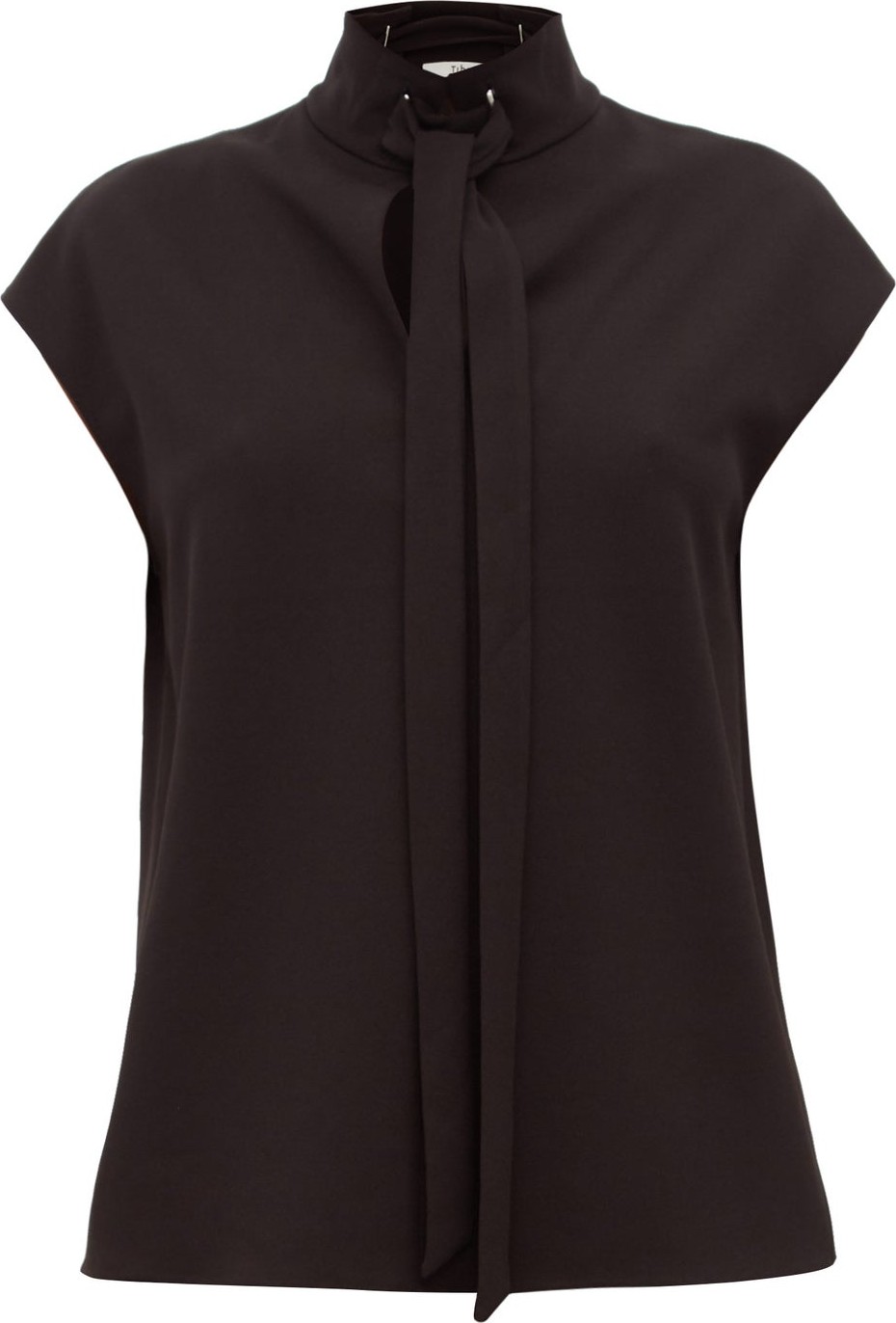 Tibi Tie-neck crepe top
