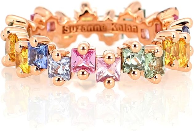 Suzanne Kalan Pastel Fireworks 18kt rose-gold ring with sapphires