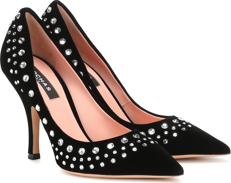 ROCHAS Embellished velvet pumps