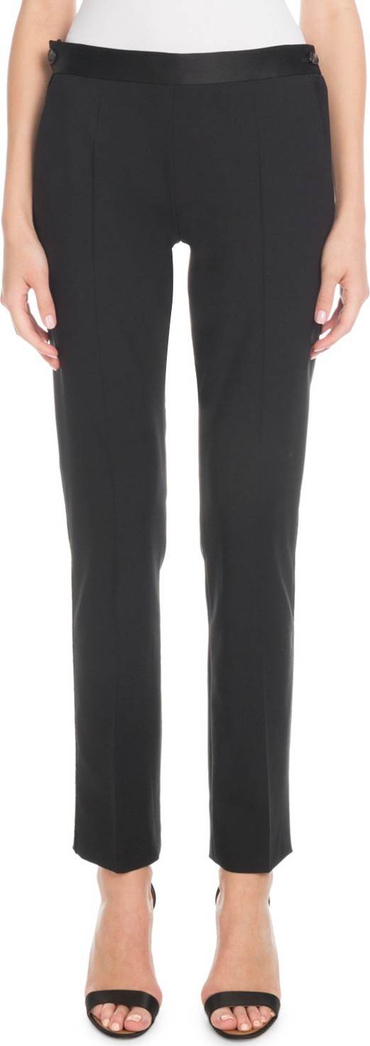 Victoria Beckham Slim-Leg Straight-Leg Stretch-Wool Pants