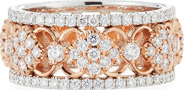 Jack Kelege & Company Narrow Filigree Diamond All-Around Band Ring, Size 6