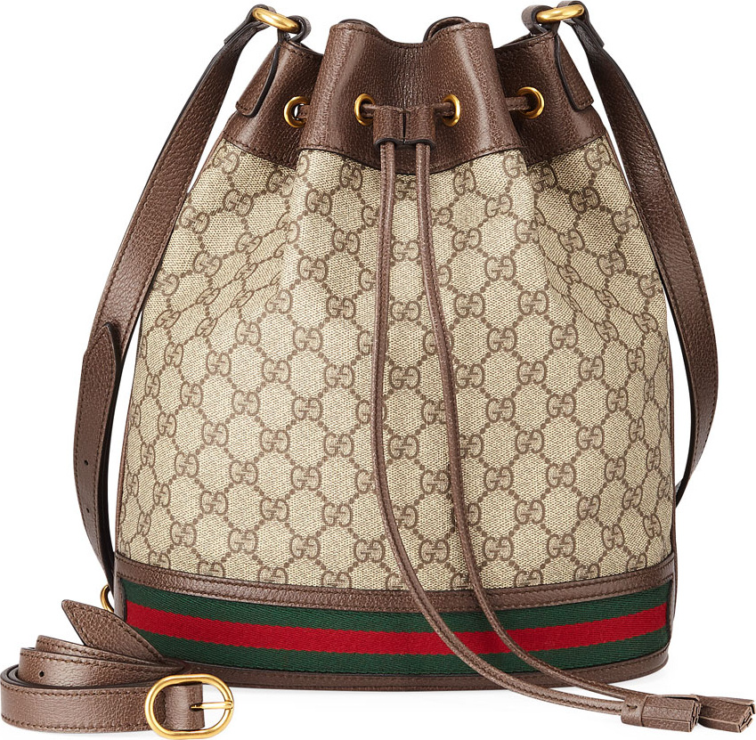 Gucci Ophidia GG Supreme Canvas Drawstring Bucket Bag