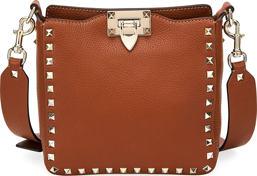 Valentino Rockstud Small Vitello Leather Hobo Bag