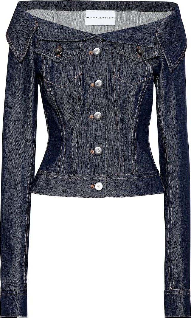 Matthew Adams Dolan Off-the-shoulder denim jacket