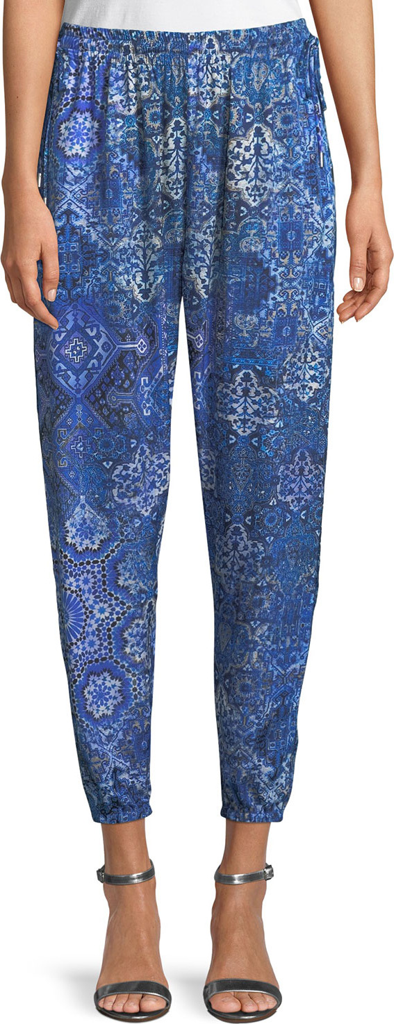 Elie Tahari Heather Graphic-Print Pull-On Pants