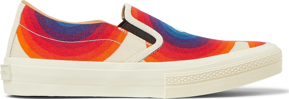 Dries Van Noten Suede-Trimmed Printed Canvas Slip-On Sneakers