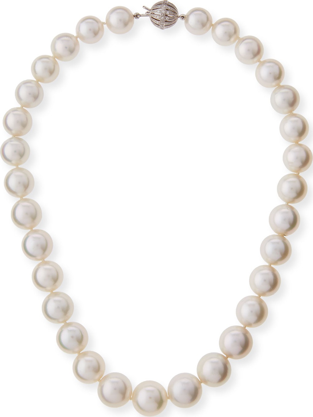 Belpearl South Sea Pearl Necklace with Diamond Ball Clasp, 18"