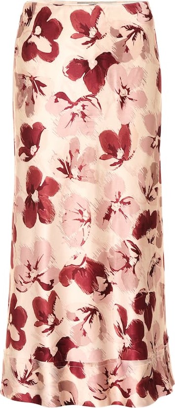 Lee Mathews Exclusive to Mytheresa – Lucinda floral satin midi skirt