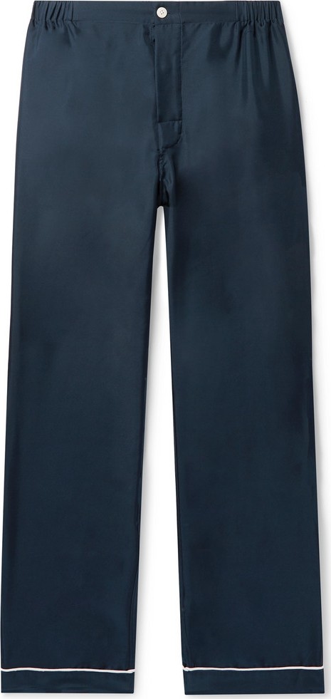 Sleepy Jones Marcel Piped Silk-Twill Pyjama Trousers