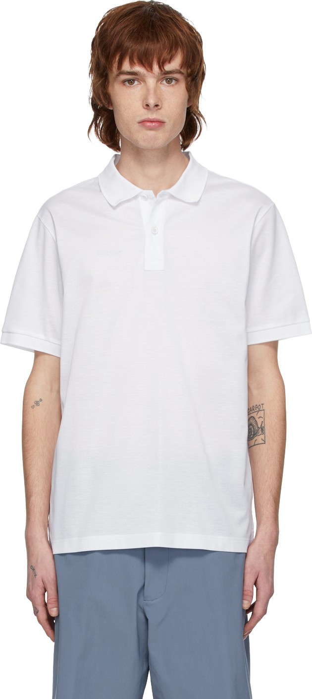 Bottega Veneta White Embroidered Logo Polo