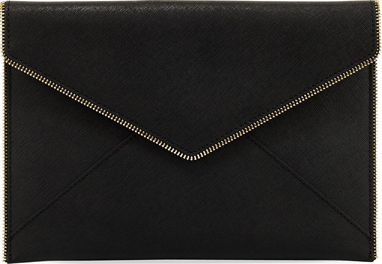 Rebecca Minkoff Leo Saffiano Clutch Bag, Black