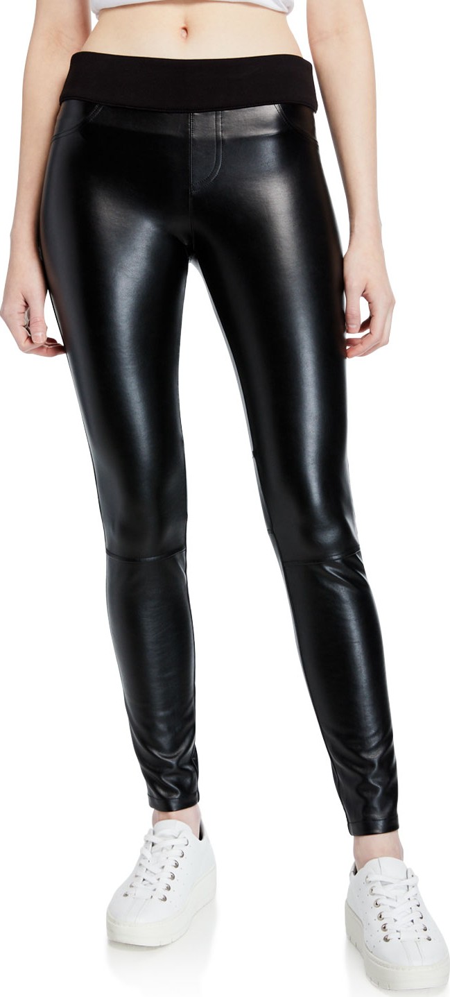 Blanc Noir London Faux-Leather Pull-On Pants