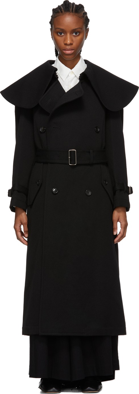 Comme Des Garçons Comme Des Garçons Black Wool Oversized Collar Coat