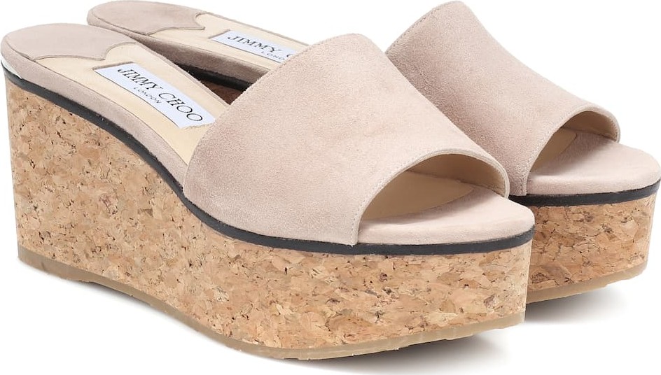 Jimmy Choo Deedee 80 suede platform slides