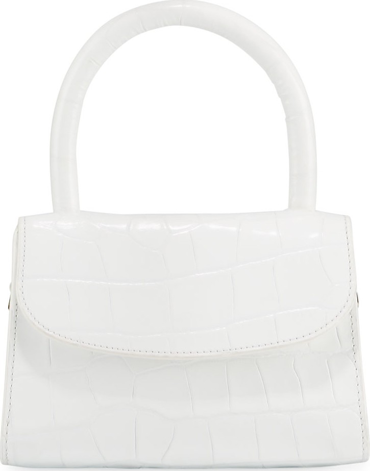 By Far Crocodile-Embossed Mini Top Handle Bag