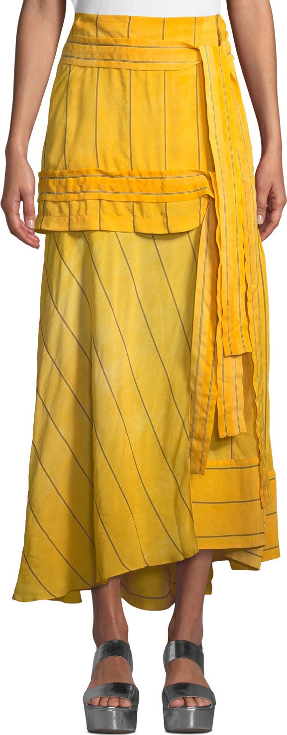 3.1 Phillip Lim Striped Tie-Front Maxi Skirt
