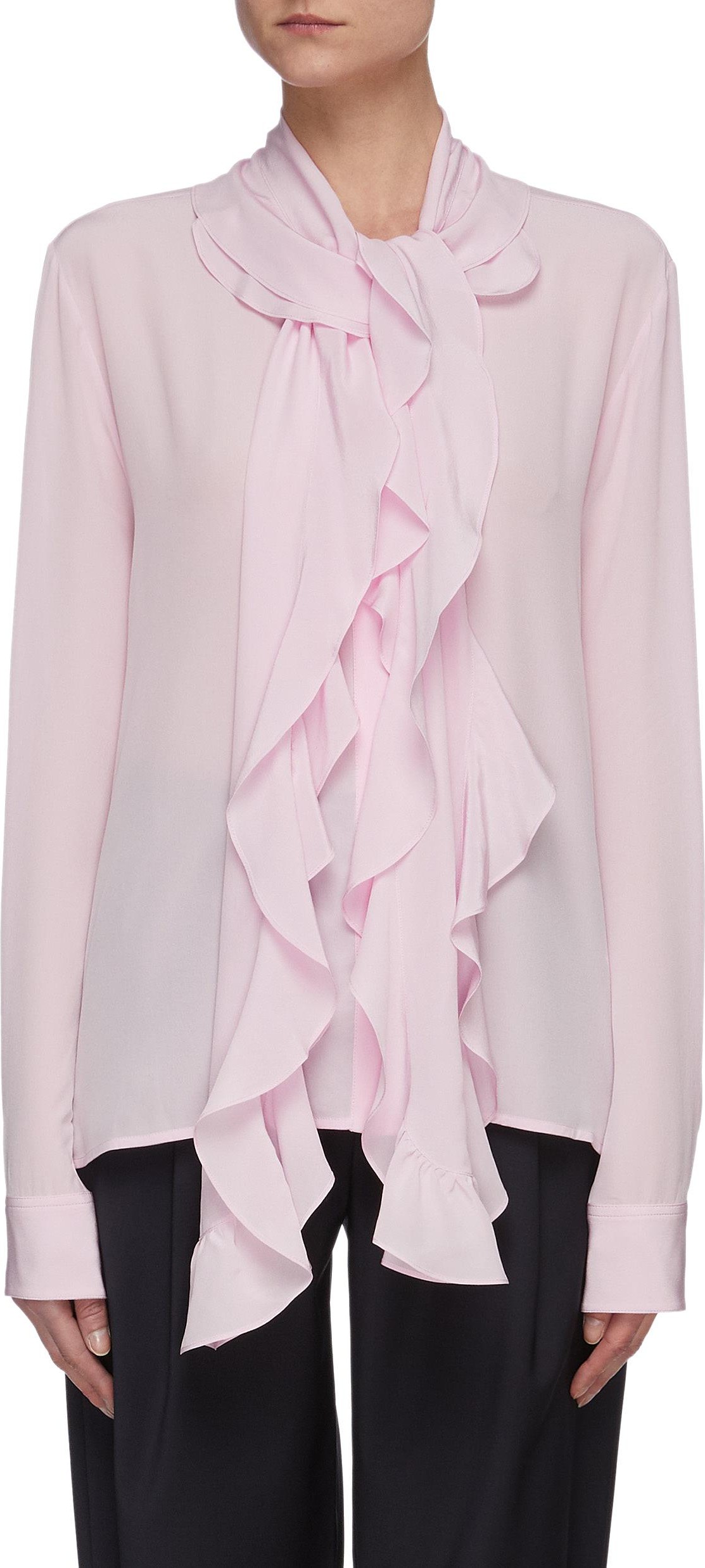 Victoria Beckham Frill scarf silk blouse