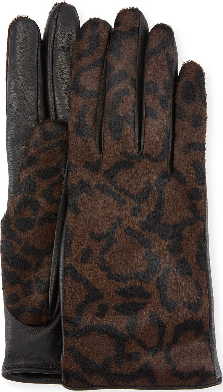 Salvatore Ferragamo Leather & Calf Hair Gloves