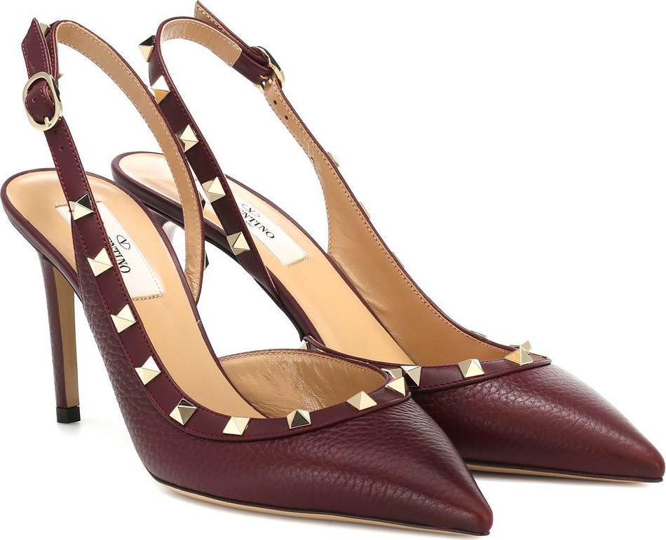 Valentino Valentino Garavani Rockstud leather slingback pumps