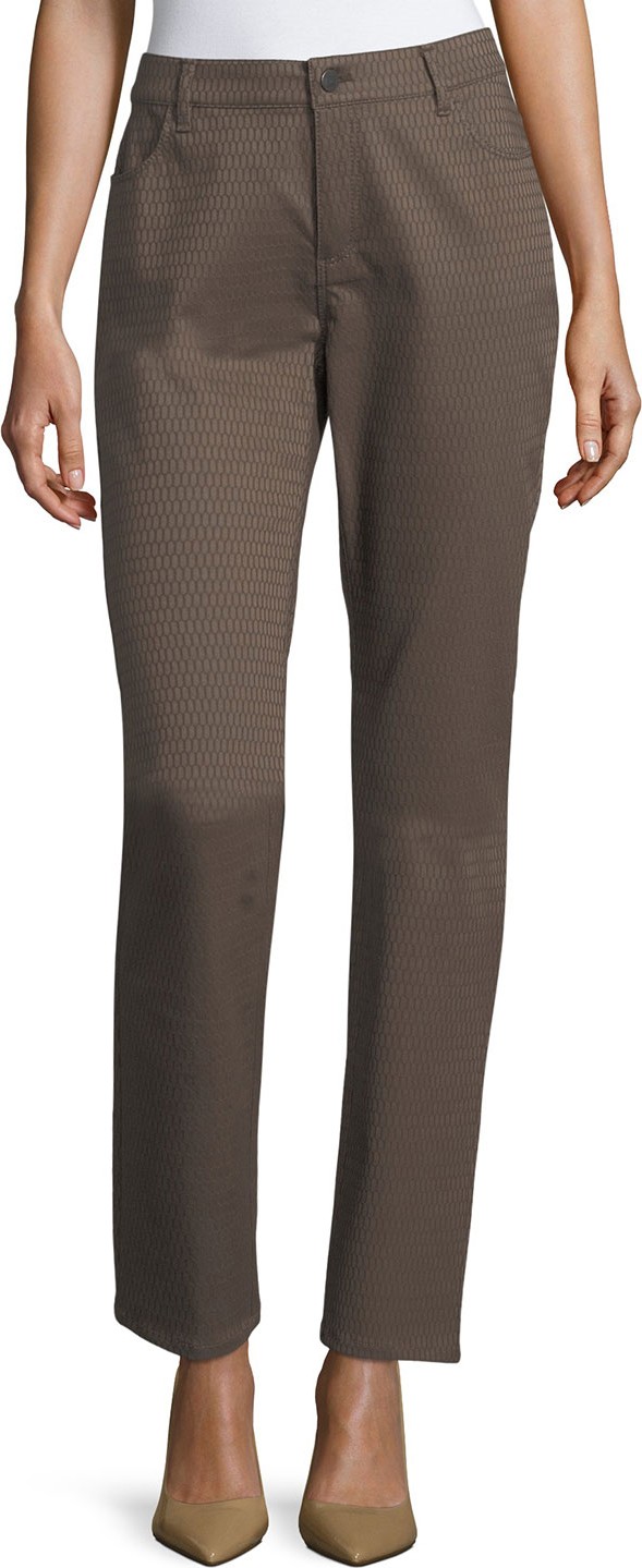 Lafayette 148 New York Thompson Elliptical Jacquard Slim-Leg Jeans