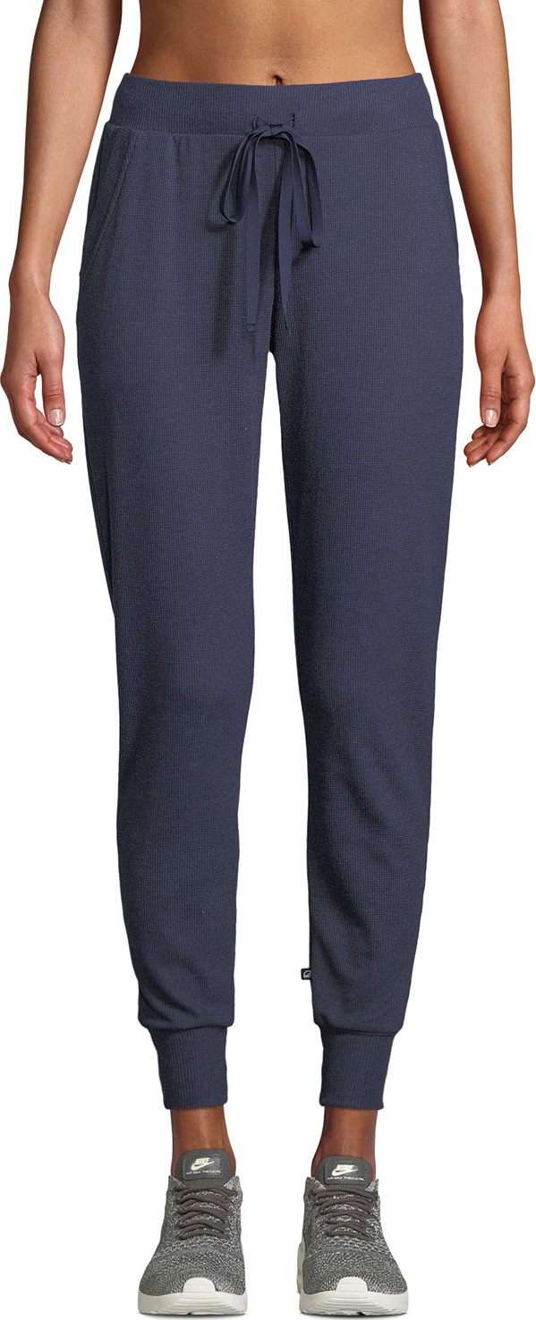 Terez Waffle-Knit Drawstring Jogger Pants