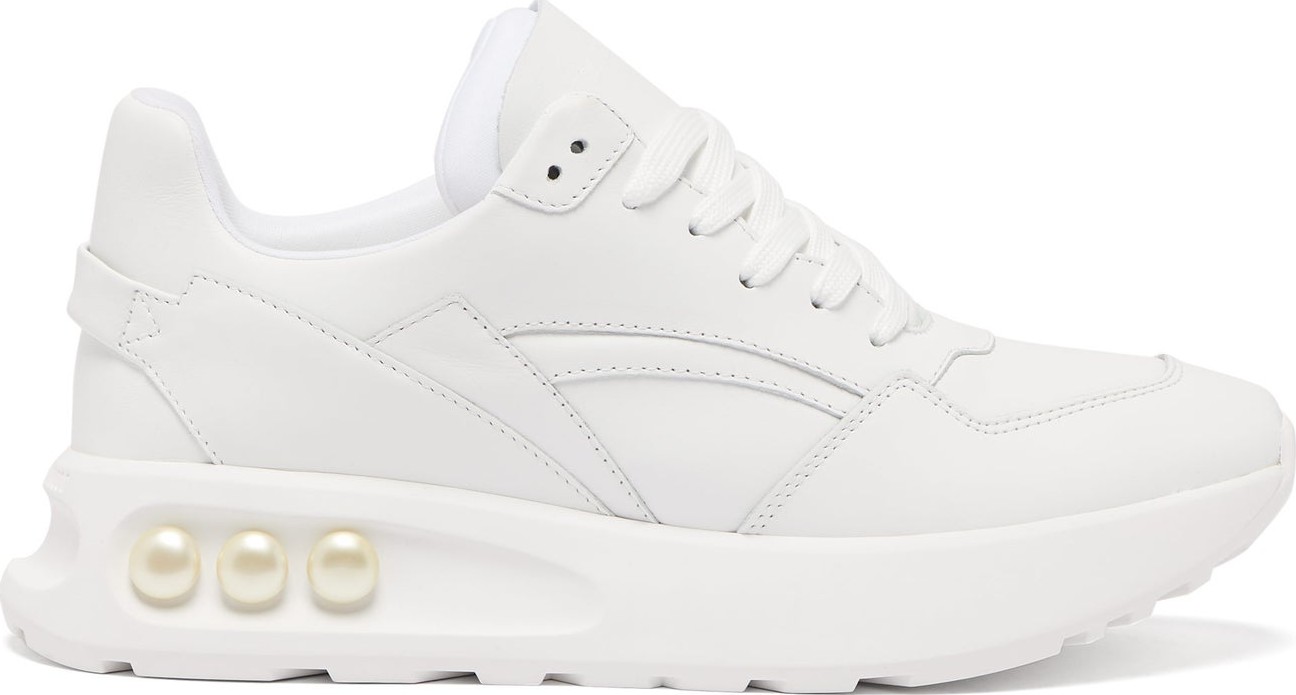 Nicholas Kirkwood NKP3 faux pearl-inlay leather trainers