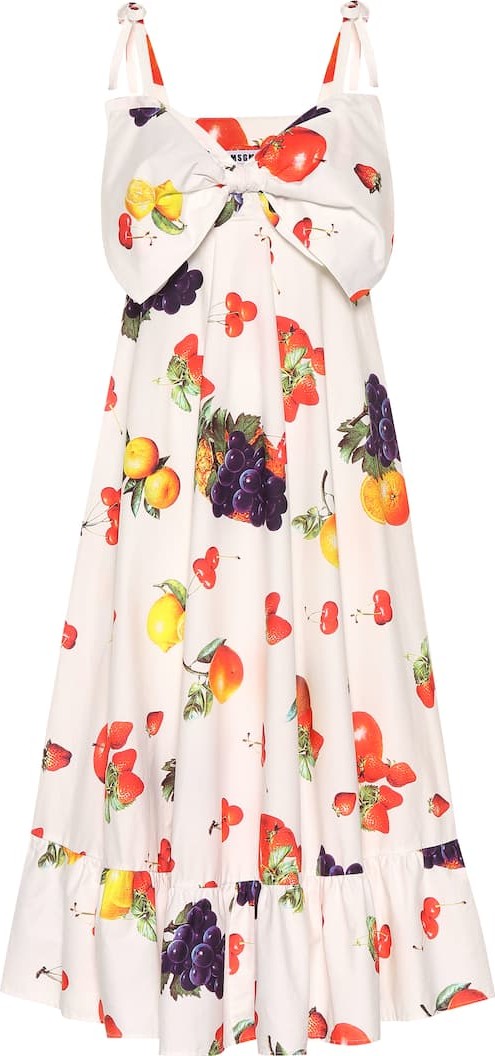 MSGM Printed cotton midi dress