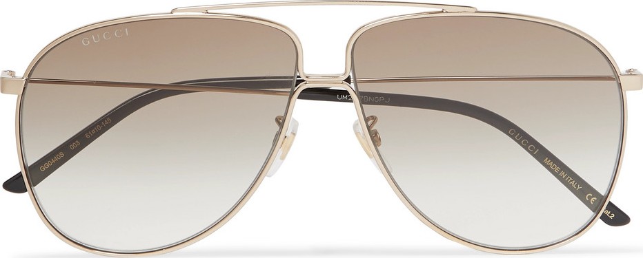 Gucci Aviator-Style Gold-Tone Sunglasses