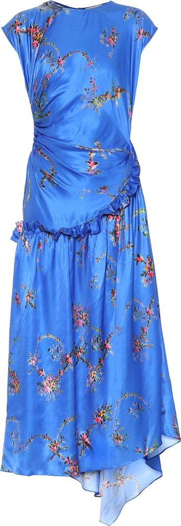 Preen Andrea floral satin midi dress