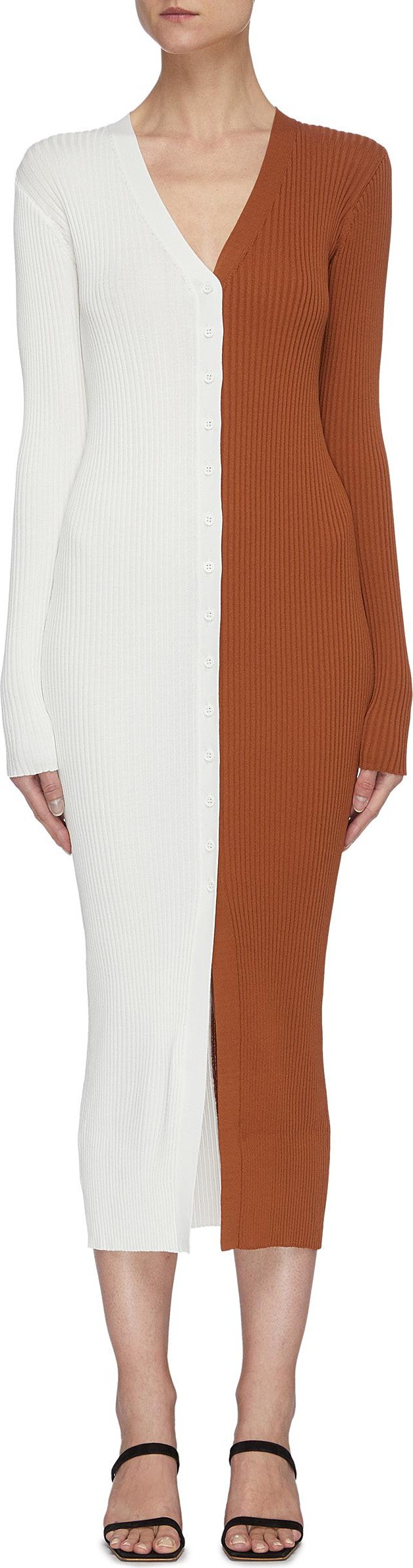 Staud Shoko' panelled rib knit dress