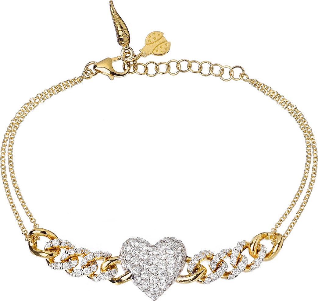 Pippo Perez 18k Diamond Pave Heart Bracelet