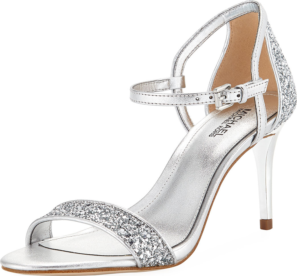 MICHAEL MICHAEL KORS Simone Metallic Mid-Heel Sandals