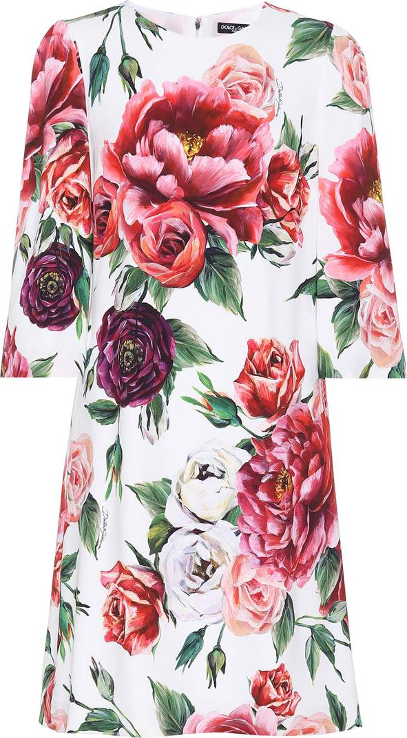 Dolce & Gabbana Rose-printed crêpe dress