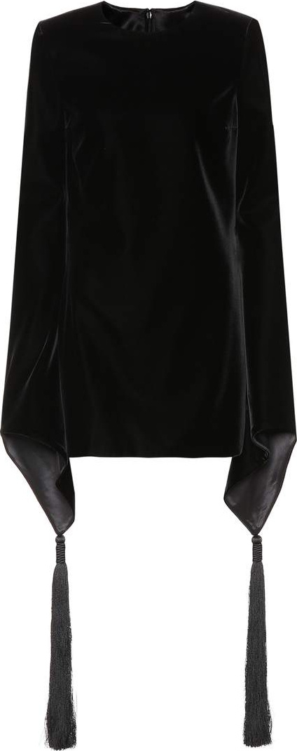 Saint Laurent Embroidered velvet minidress