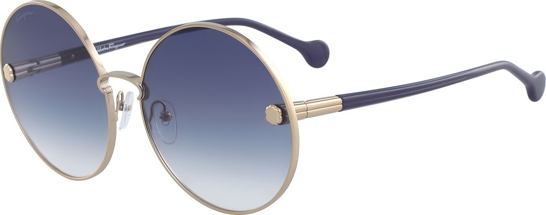 Salvatore Ferragamo Fiore Gradient Round Sunglasses