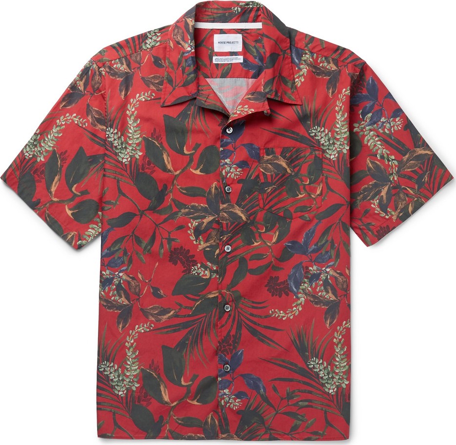 Norse Projects Carsten Camp-Collar Printed Cotton Shirt