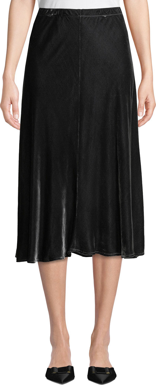 Eileen Fisher Bias-Cut Velvet Midi Skirt