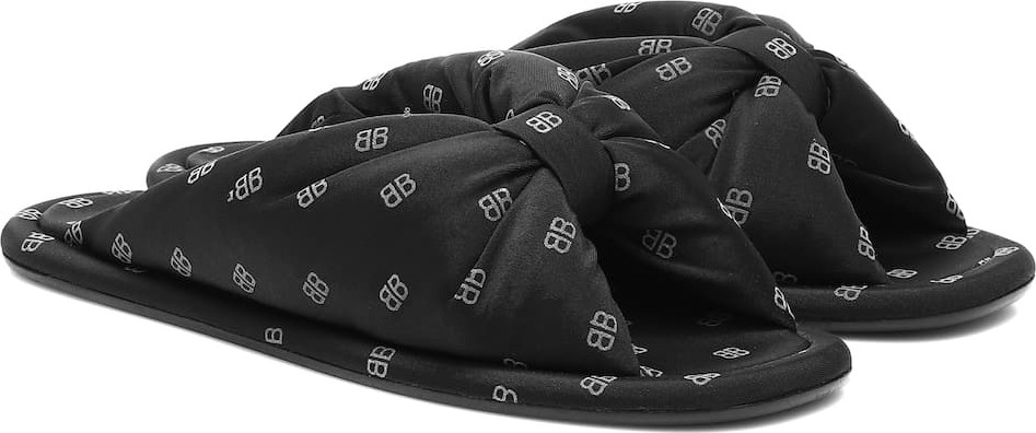 Balenciaga BB satin slides