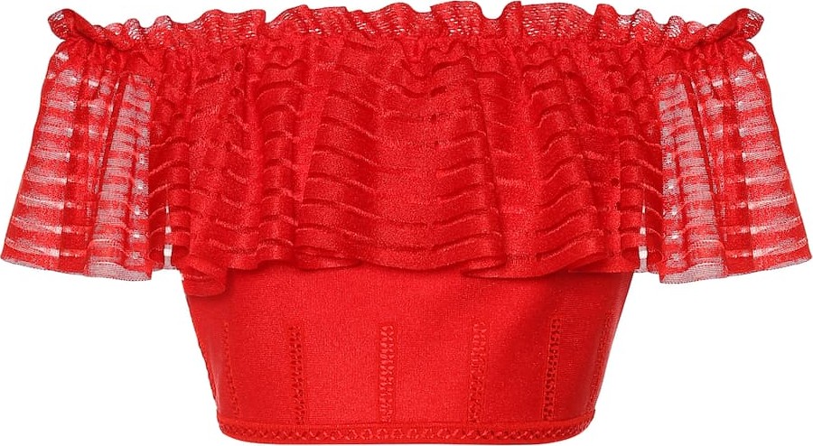 Alexander McQueen Off-the-shoulder crop top