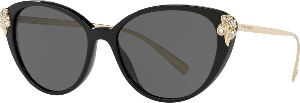 Versace Crystal Embellished Acetate & Metal Cat-Eye Sunglasses