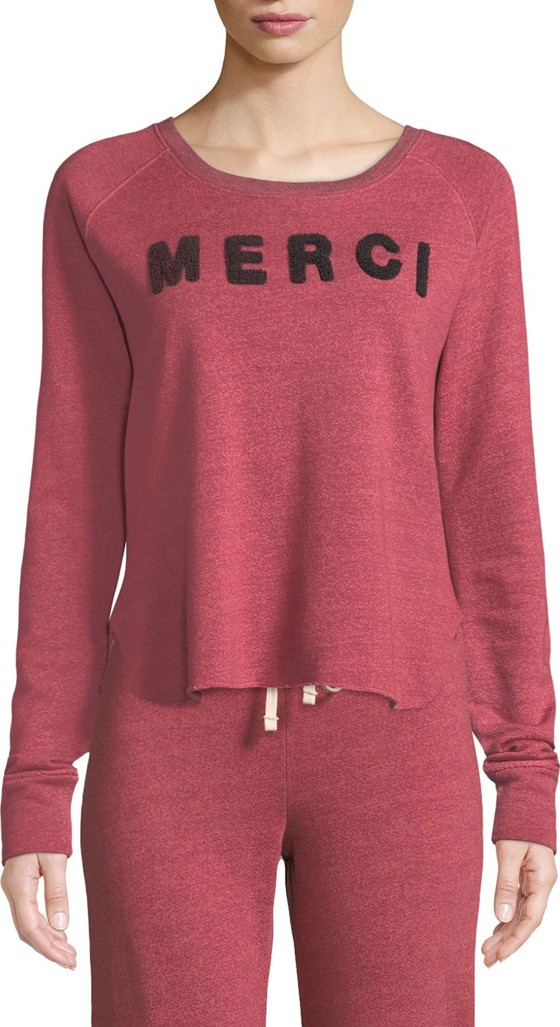 SUNDRY Merci Graphic Raglan Sweatshirt