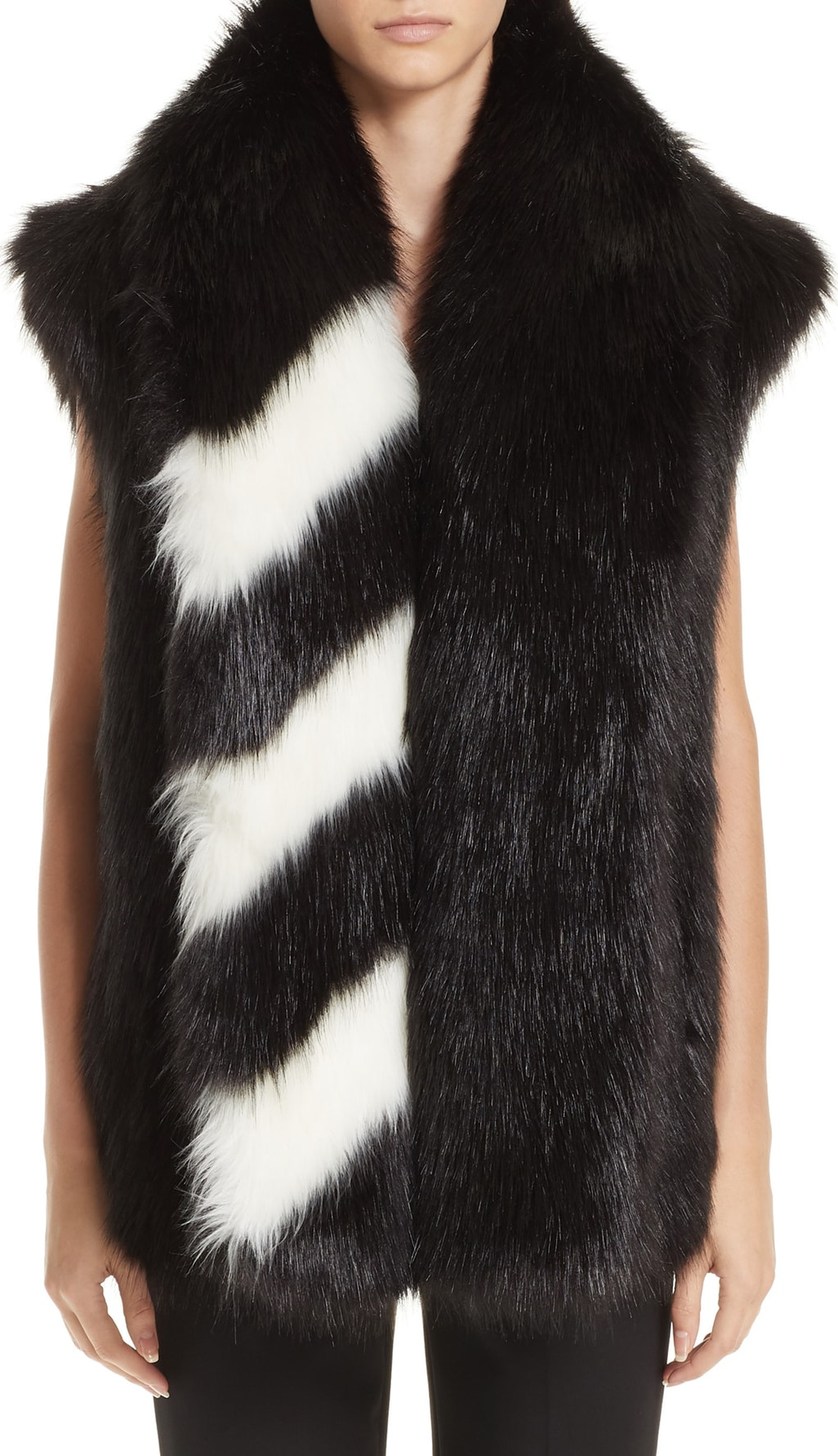 Off White Faux Fur Gilet Vest